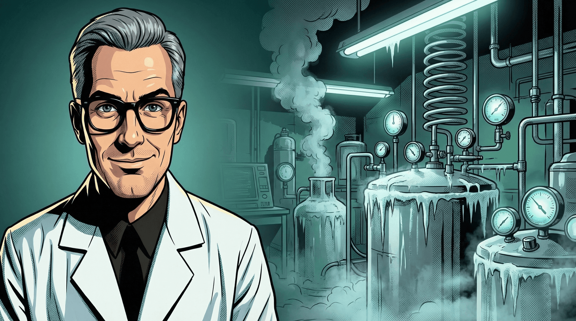 Dr. Von Freezen — frazzled scientist in lab coat